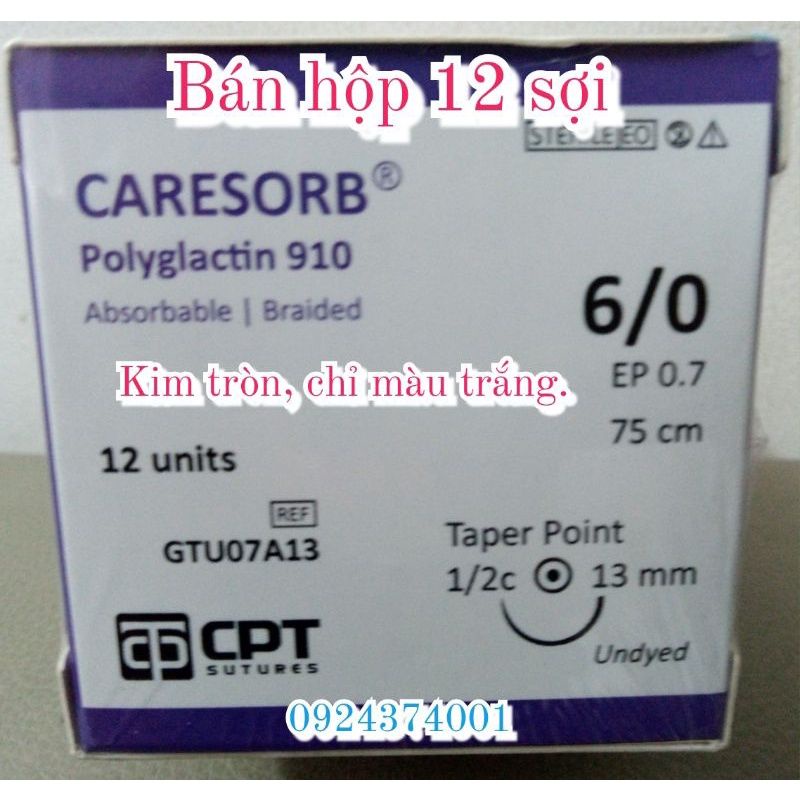 Chỉ Phẫu thuật tự tiêu CARESORB 6/0 CPT