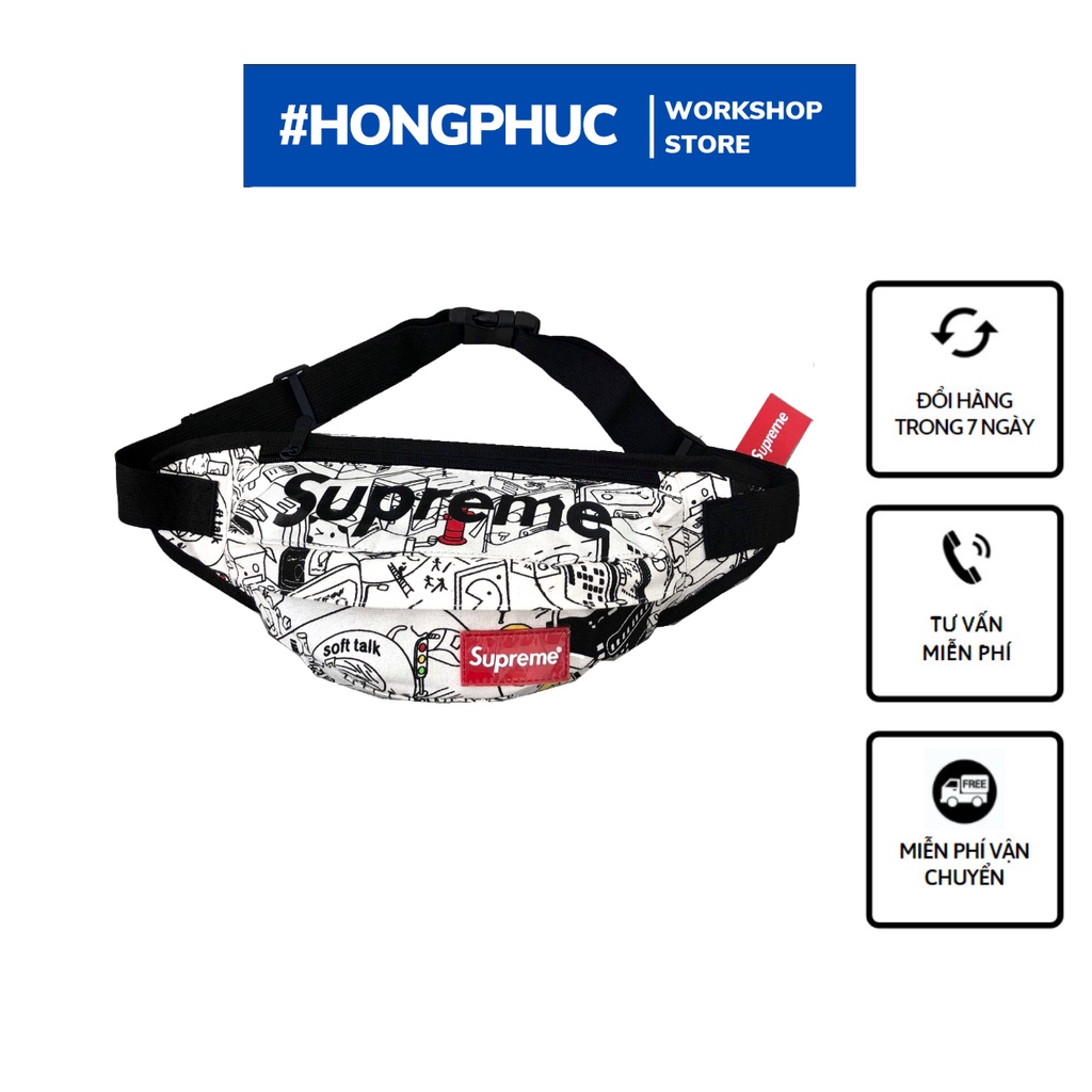 Túi Đeo Chéo / Túi Bao Tử SUPR Trắng Đen
