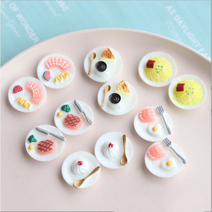 Mô hình đĩa thức ăn trang trí nhà búp bê, nhà mô hình DIY OB11