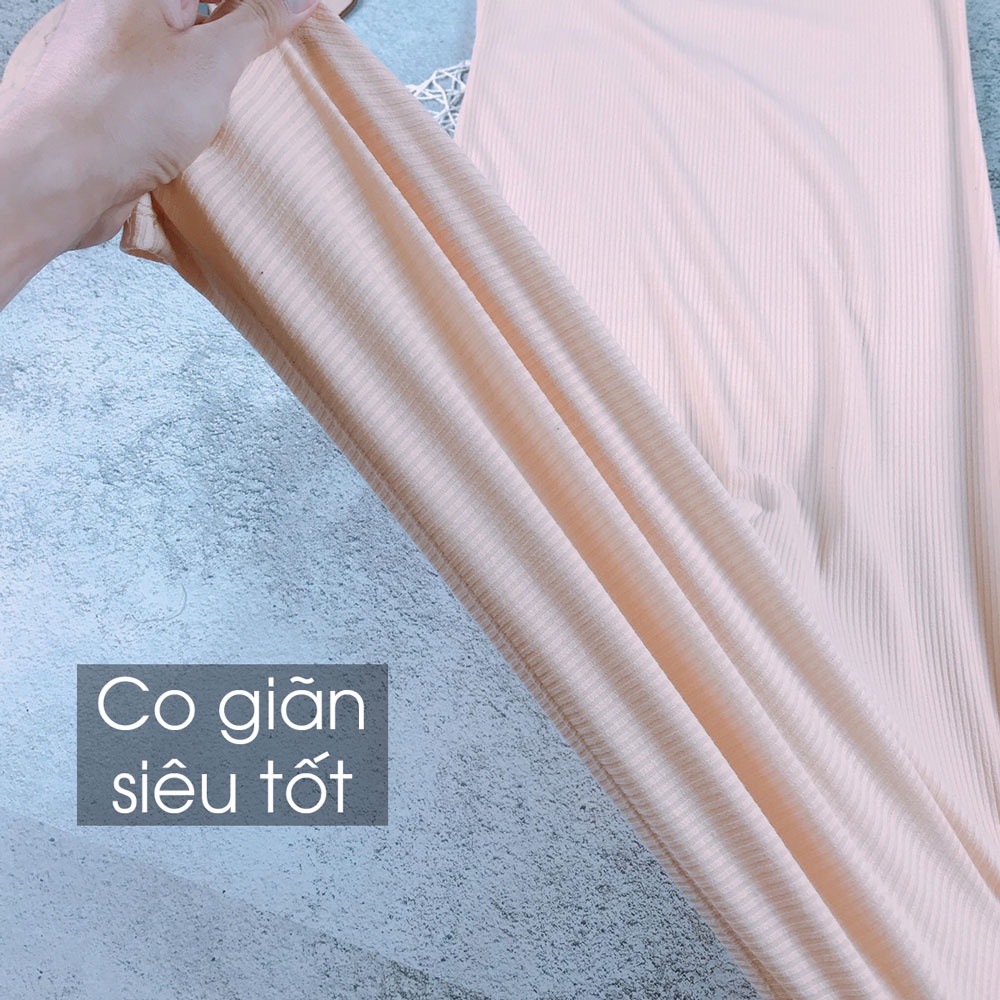 Váy body dáng dài qua gối, đầm body dáng ôm tay lỡ cổ tròn Basic chất thun gân V065