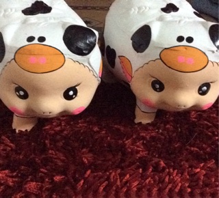 Heo đất handmade bò tai đen XL