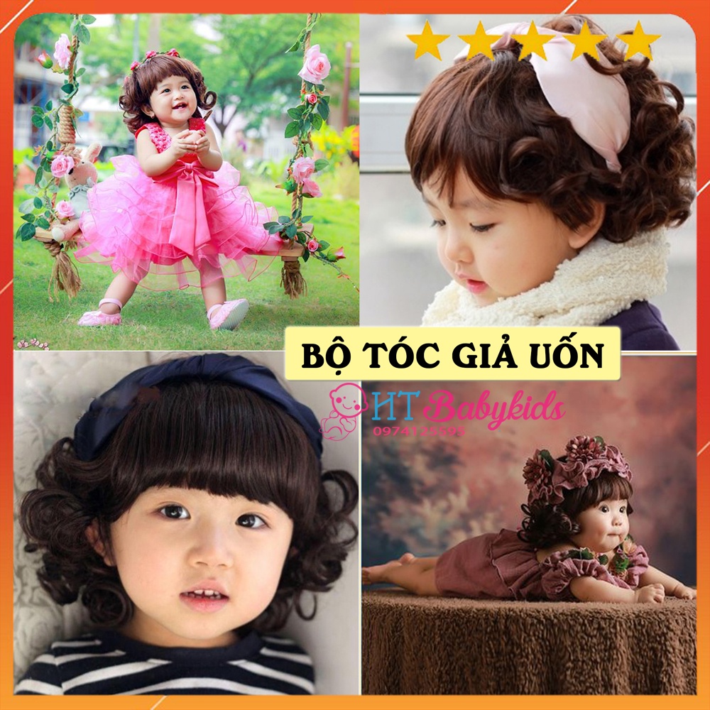 [ TẶNG KÈM CÀI TÓC ] Bộ Đầu Tóc Giả Cho Bé Gái Kiểu Ngang Vai Mềm Như Tóc Thật - Ảnh Thật
