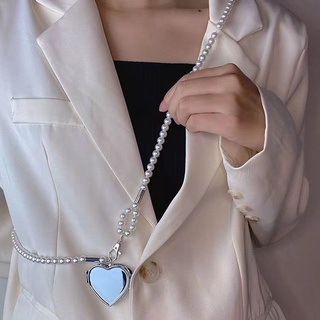 Thắt lưng xỏ hạt ngọc trai giả khóa cài hình trái tim thời trang xinh xắn cho nữ Chuỗi đau lưng