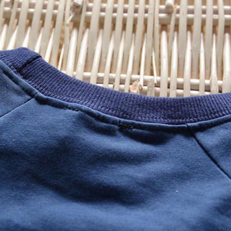 Set áo cổ tròn tay dài họa tiết hình số 7 + quần dài bo gấu dễ thương cho bé