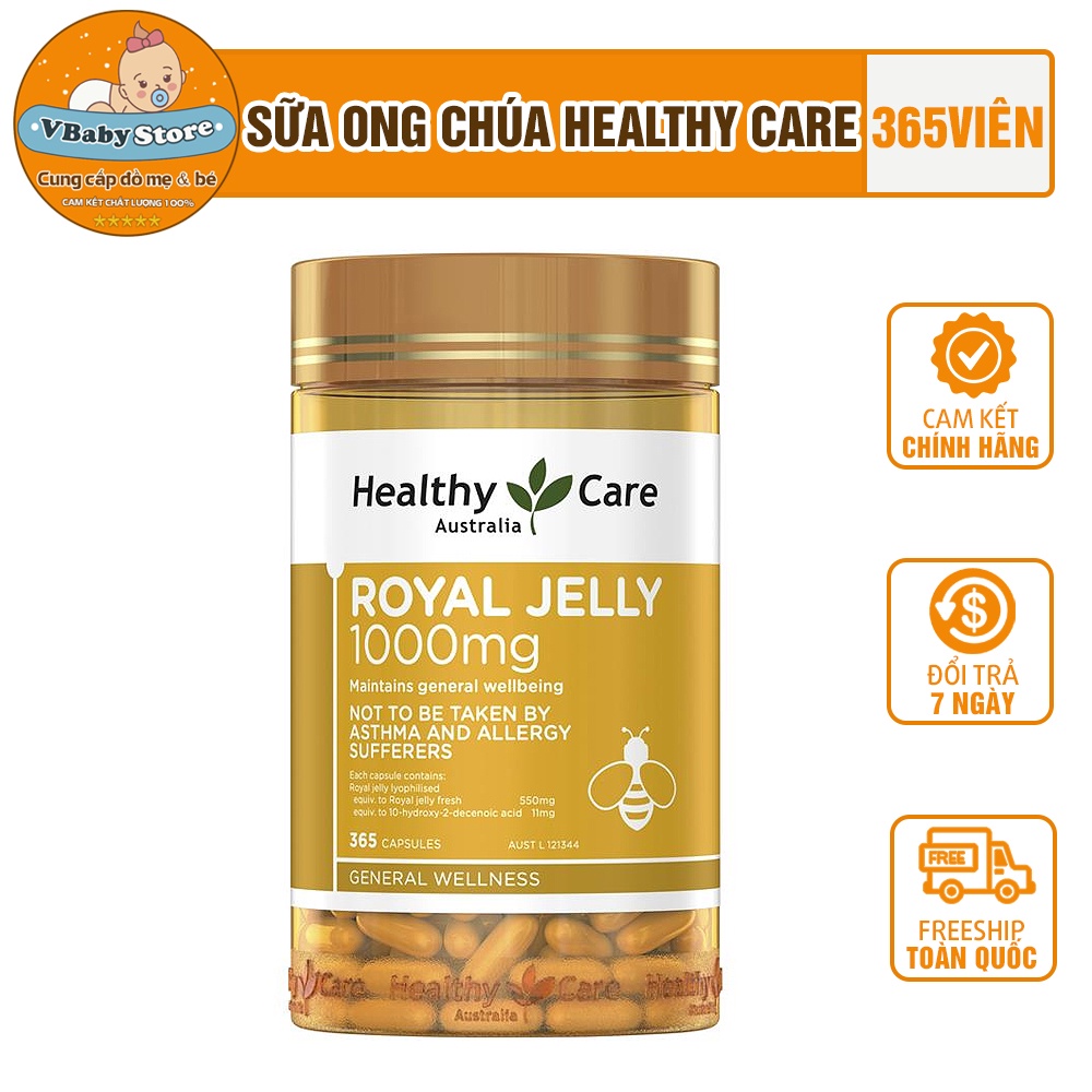 Sữa ong chúa Úc Healthy Care 1000mg 365 Viên