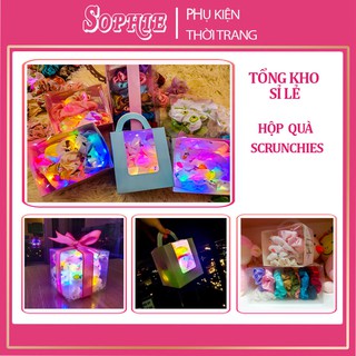 Scrunchies set 5 dây cột tóc họa tiết xinh xắn