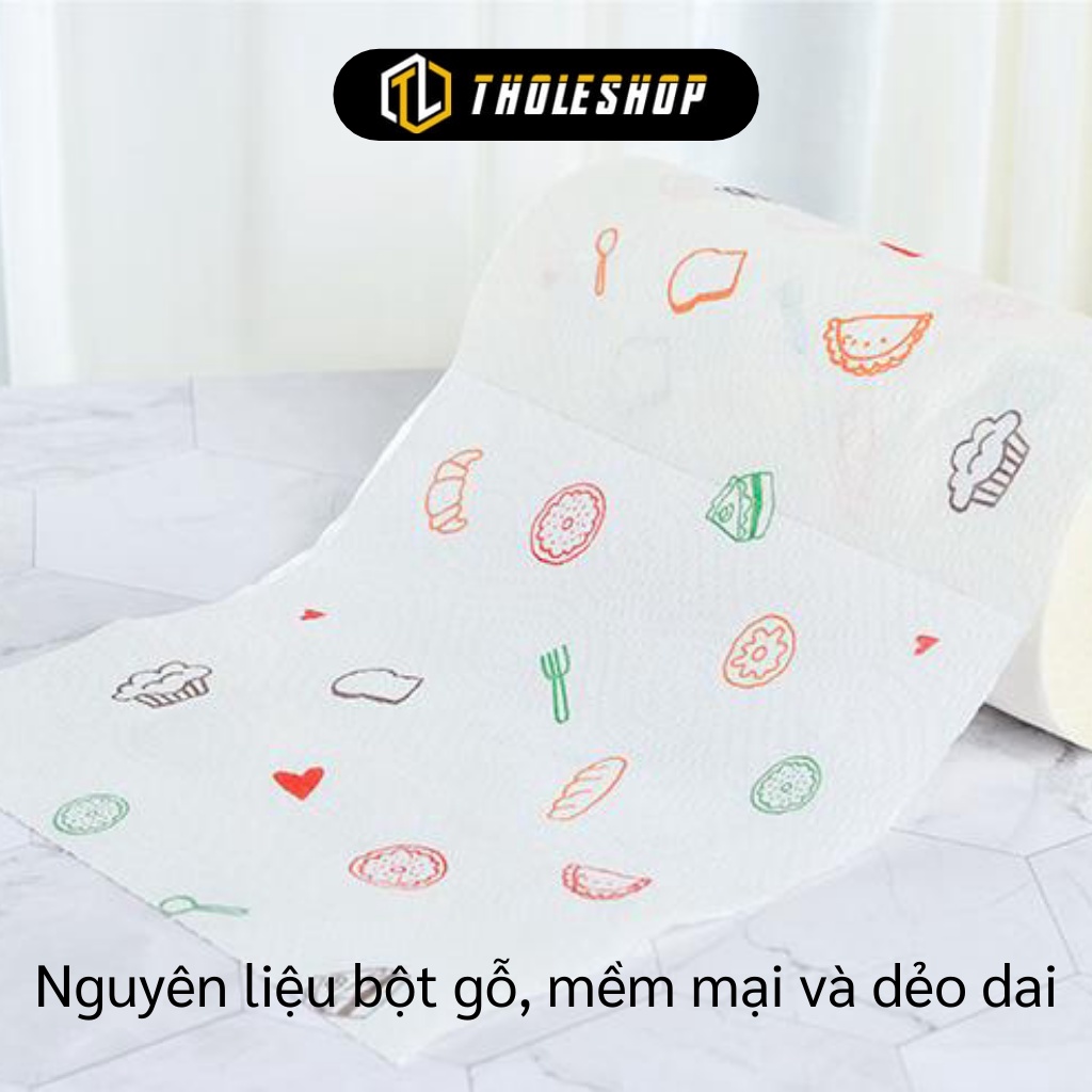 Giấy Nhà Bếp Thấm Dầu - Cuộn Khăn Giấy Thấm Dầu Mỡ, Nước 2 Lớp Hình Củ Quả 8672
