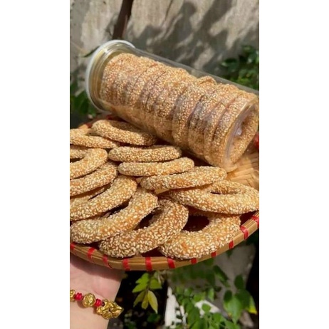 🥯 Bánh vòng mè bơ sữa ( Hộp pet 250gr )🥯