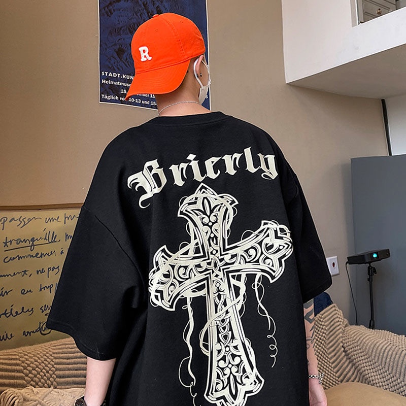 Áo Thun Tay Ngắn 5 / 4 Vải cotton Phong Cách Hip Hop Thời Trang Mùa Hè Cho Nam M-5XL