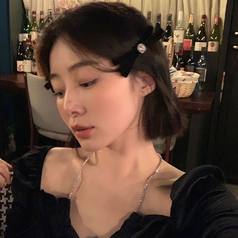 Kẹp tóc hình nơ đính đá sang trọng thời trang cho nữ