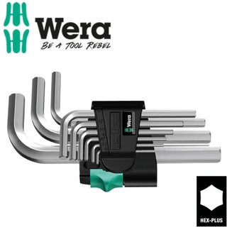 Bộ khóa lục giác ngắn Wera 05021406001 950/9 Hex-Plus 5 L-key set, metric, chrome-plated gồm 9 cái