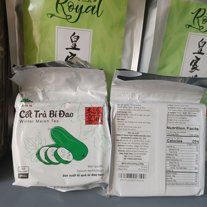 Cốt trà bí đao Wonderful mẫu mới 600g