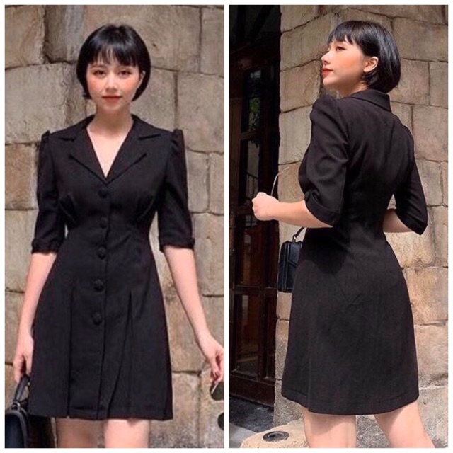 Đầm váy vest đen v2
