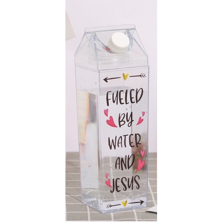 Bình nhựa cứng đựng nước hình dáng hộp sữa - Hard plastic milk bottles