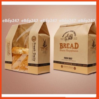 Set 10, 50 Túi đựng bánh mì hoa cúc ngang màu vàng loại tốt, cao cấp, sang trọng, bền đẹp, tiện dụng - eBếp247