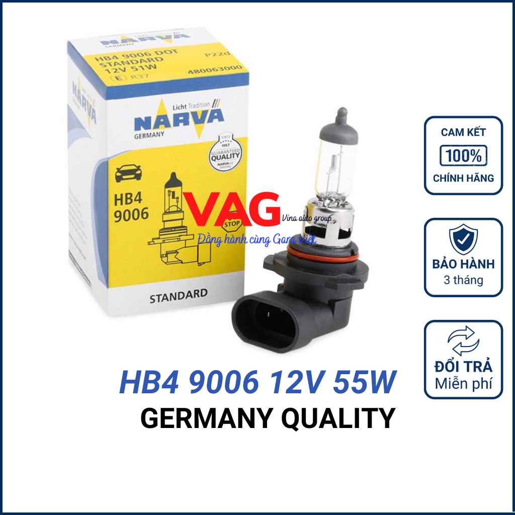 Bóng đèn NARVA HB4 12V 55W chính hãng NARVA từ Đức
