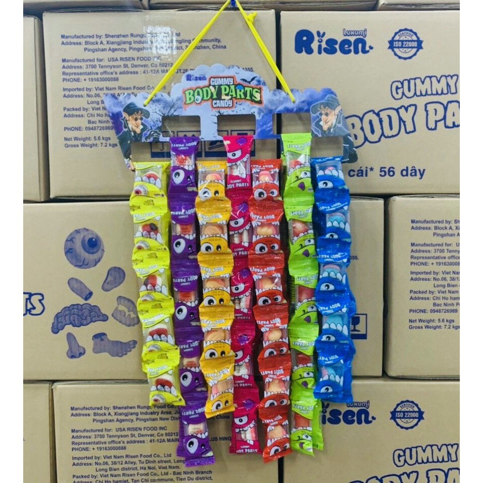 70 Gói Kẹo Dẻo Risen Gummy Body Parts