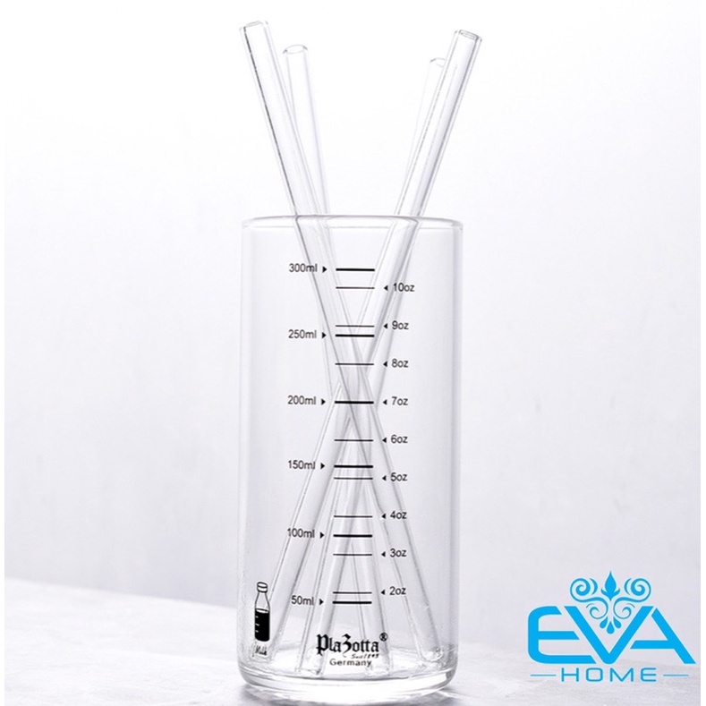 Ống Hút Thuỷ Tinh Trắng Trong Suốt Dáng Thẳng Glass Drinking Straws 18 Cm M3504