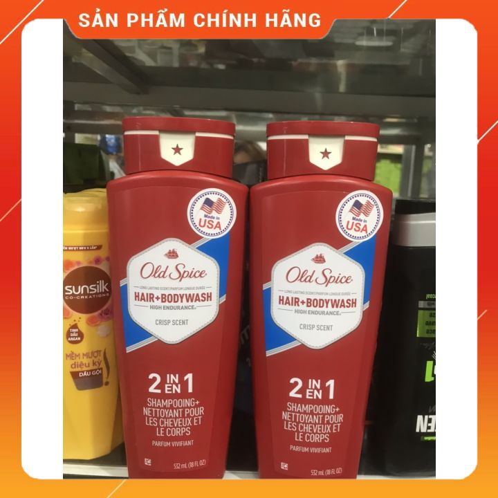 [chính hãng]Sữa tắm gội Old Spice HighEndurance 2in1 - Mỹ - 532ml mùi thơm mạnh mẽ dành cho nam giới  liu hương thơm lâu