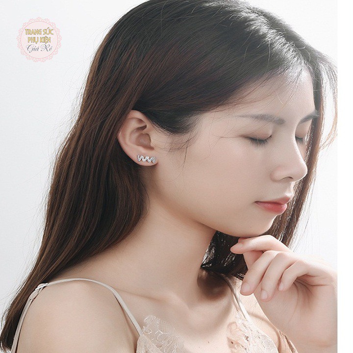 Bông tai thời trang Hàn cực xinh, bạc ý S925 - HT233