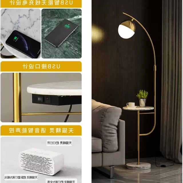 Đèn cây đứng cao cấp mặt đá, đèn góc sofa, đèn decor phòng khách, đèn phòng ngủ DC04 - tặng bóng led, bảo hành 2 năm