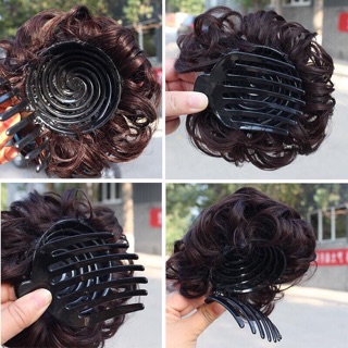 Tóc búi kẹp xoăn🥰freeship 50k🥰 tóc búi kẹp xướt- hình thật