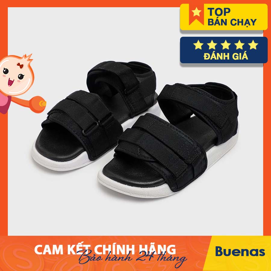 Vento sandal nam nữ chính hãng 1019-02 đen trắng đi học quai ngang - Giày Vento official store