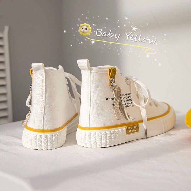 Giày Vải Canvas Cổ Cao Thời Trang Xuân Thu Mới Cá Tính Cho Nữ