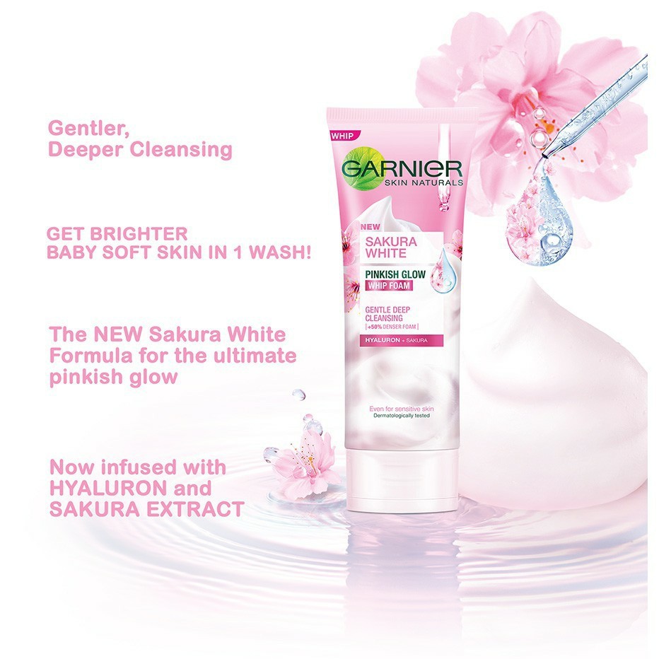 Sữa Rửa Mặt Trắng Hồng - Garnier Sakura Pinkish Glow Foam