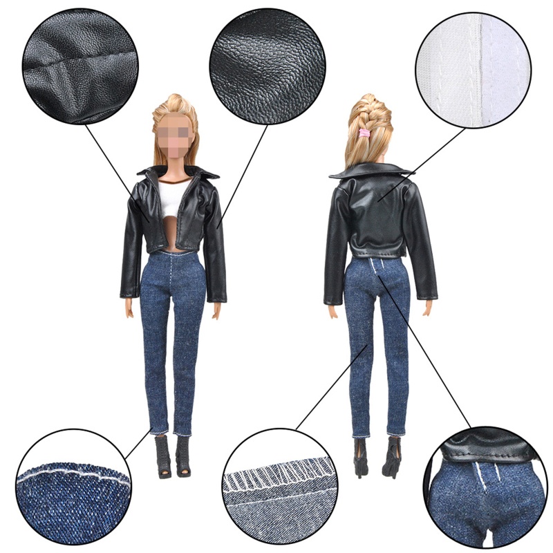 Bộ Đồ Thời Trang Cho Búp Bê Chất Liệu Da Dễ Thương