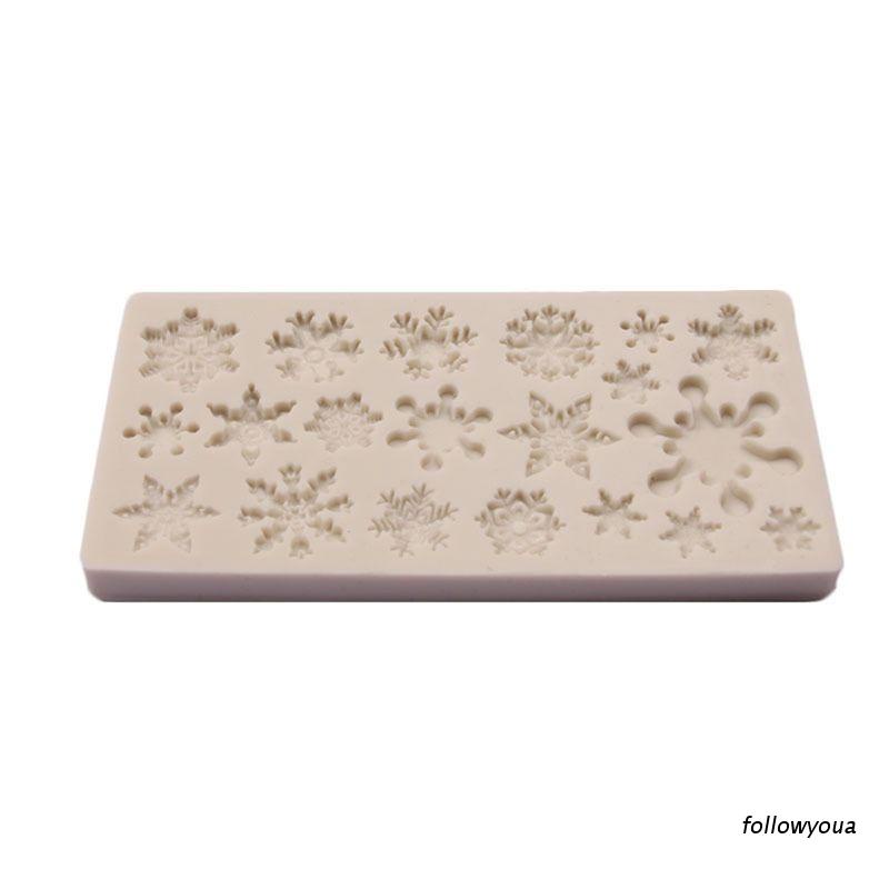 Khuôn Silicone Tạo Hình Làm Bánh Kẹo Hình Bông Tuyết 3d Diy