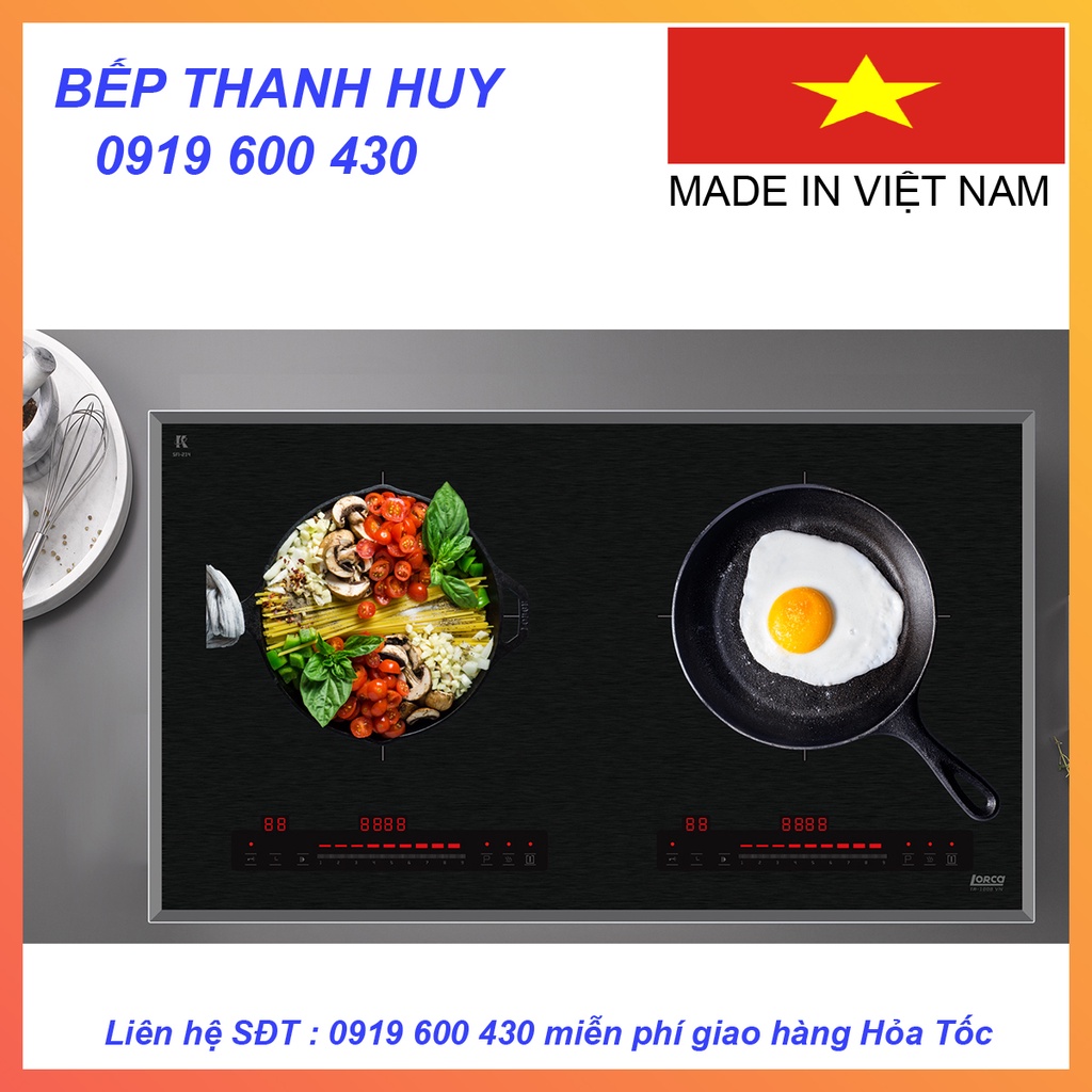 Bếp từ đôi LORCA TA - 1008VN|Sản xuất tại Việt Nam theo công nghệ châu Âu, bếp đầy đủ tính năng của các dòng bếp cao cấp
