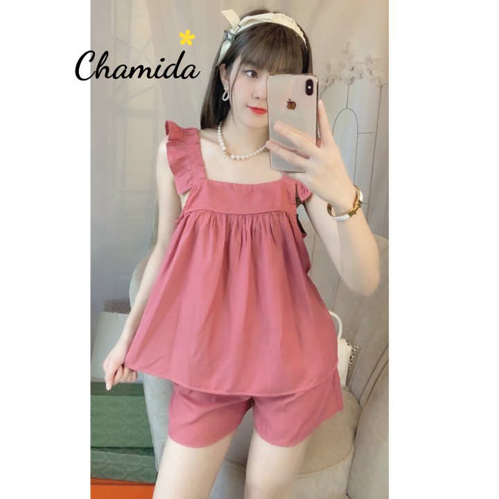 Đồ Bộ Mặc Nhà Cánh Tiên Vải Đũi Lụa Loại 1 Mềm Đẹp, Bộ Đồ Ngủ Nữ Mềm Mát Mặc Vô Cùng Thoải Mái, Điệu Đà_CHAMIDA