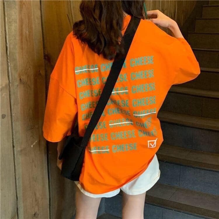 Áo thun CHEESE cực đẹp tay lỡ unisex from rộng thời trang 1Kenz