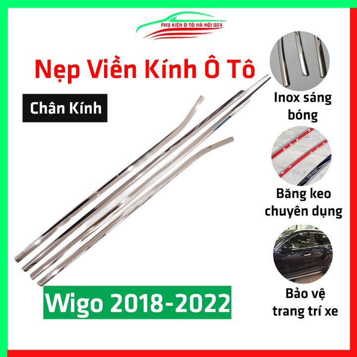 Bộ nẹp viền chân kính inox Toyota Wigo