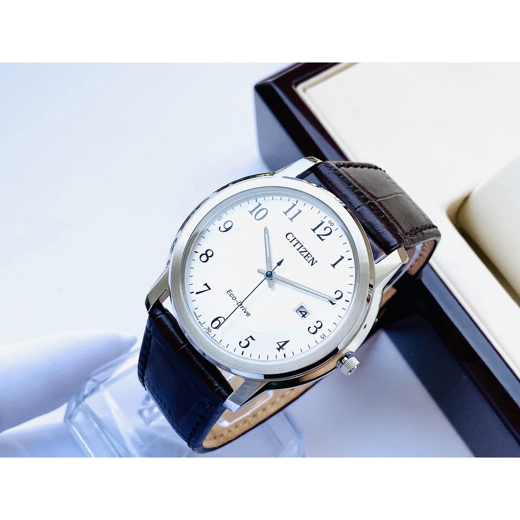 Đồng hồ nam dây da Citizen Eco Drive AW1211 12A