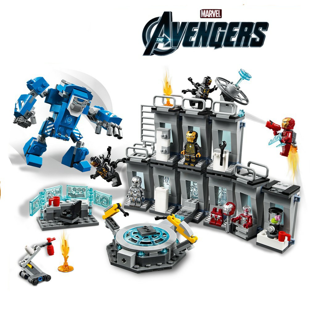 Lego xếp hình Marvel Avengers phòng chứa các bộ giáp của người Sắt Iron Man - BELA 11260(560PCS)