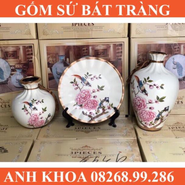 Bộ bình trang trí được thiết kế theo phong cách Châu Âu ( ib chọn mẫu) - Gốm sứ Bát Tràng Anh Khoa