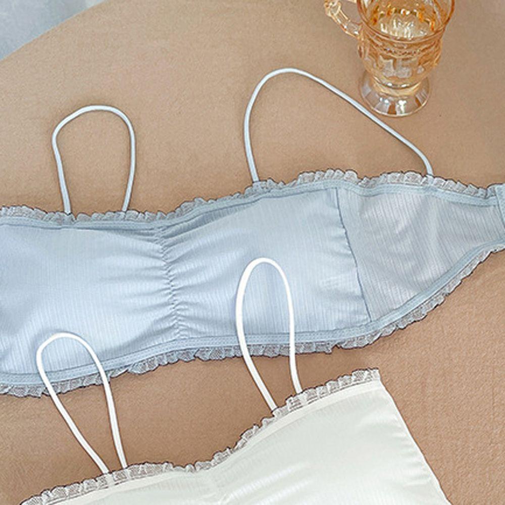 OCEANMAP Áo Lót Crop Top Ba Nút Hở Lưng Màu Sắc Trơn Thân Thiện Với Da Thoáng Khí Thân Thiện Với Làn Da Dành