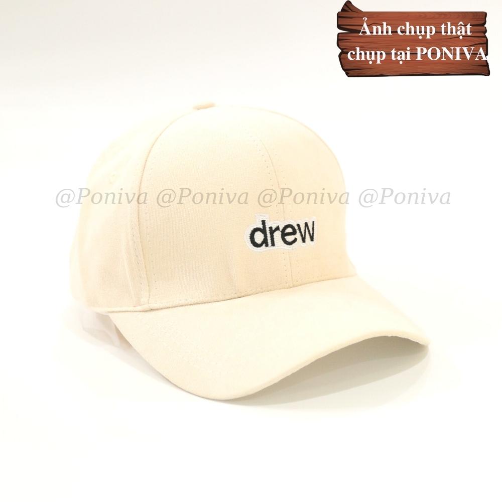 Mũ lưỡi trai ❤️ Nón kết thêu chữ DRE.W chất nhung mịn form unisex DR056 phong cách Ulzzang Thời trang PONIVA siêu hot