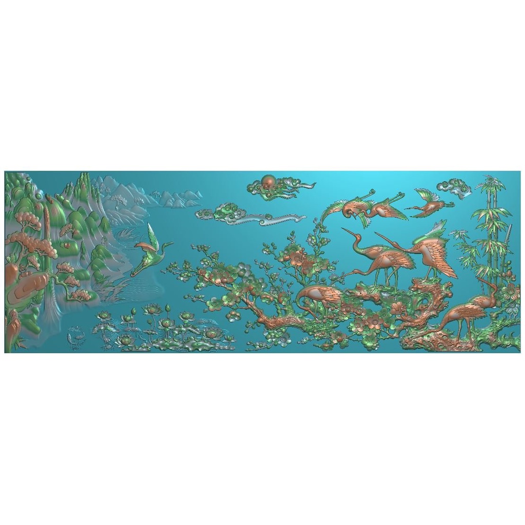 Khuôn tranh Hạc du xuân