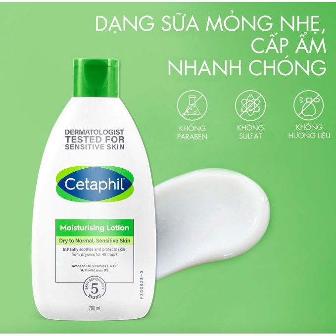 Sữa Dưỡng Ẩm Làm Mềm Da, Trị Nứt Nẻ, Khô Da Cho Da Nhạy Cảm Cetaphil