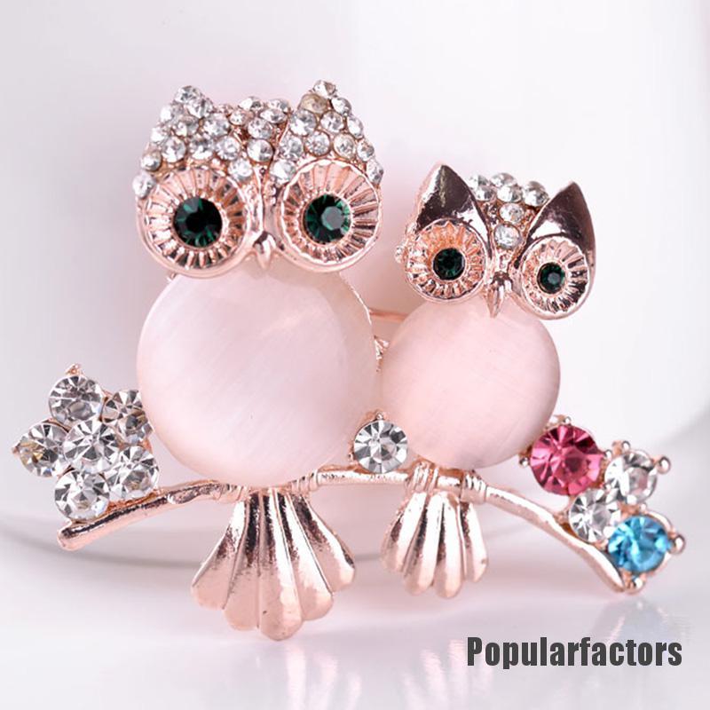 Ghim Cài Áo Hình Cú Mèo Đính Pha Lê Dễ Thương