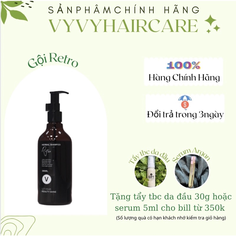 Gội Retro VyVyHairCare  giảm rụng tóc làm sạch da đầu ngăn ngừa tóc bết dầu hiệu quả