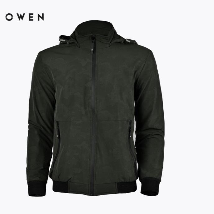 SALE Xả. (Chính Hãng) 10.10 . OWEN - Áo khoác gió nam 2 lớp màu xanh rêu JK 81124 Cực Đẹp .1 ' '