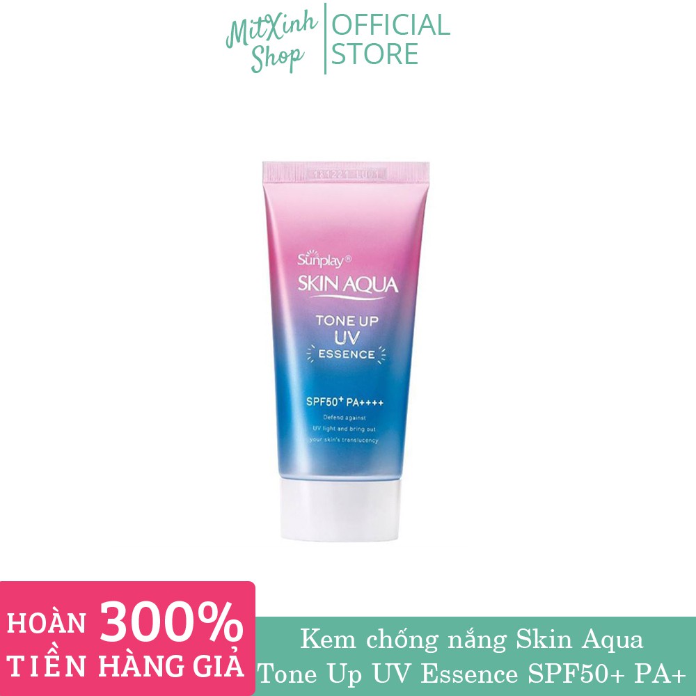 Kem chống nắng Skin Aqua Tone Up UV Essence SPF 50+ PA++++ - Nhật Bản - Giúp nâng tông da, dưỡng ẩm và bảo vệ hoàn hảo