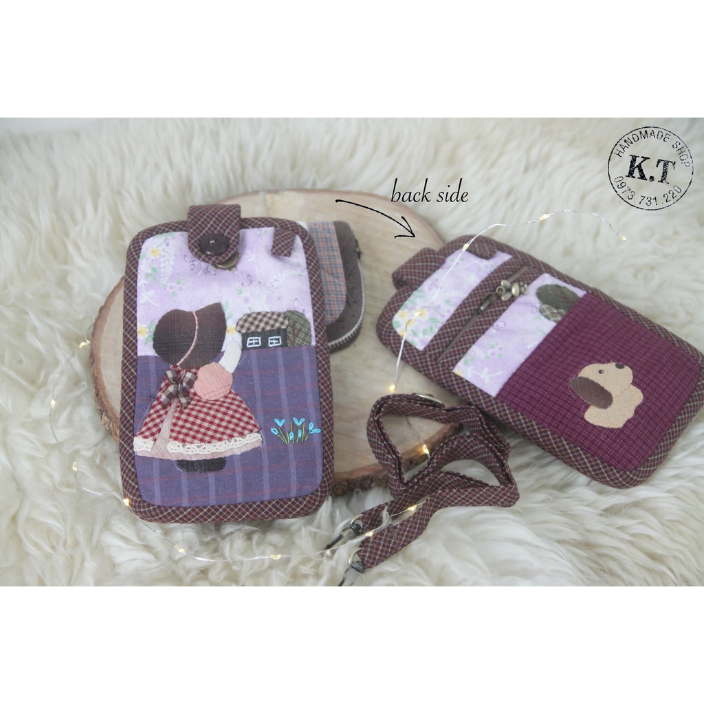 Túi đeo handmade vải Nhật may tay nghệ thuật ghép vải hoạ tiết vintage