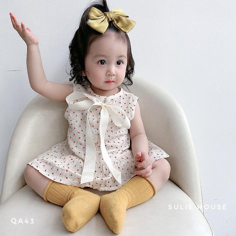 Bộ quần áo 2 chi tiết thô đũi hoa nhí - QA43