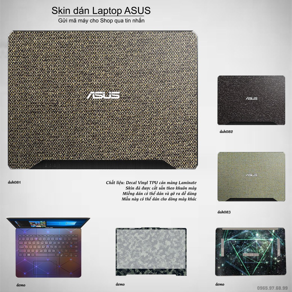 Skin dán Laptop Asus in hình vân vải (inbox mã máy cho Shop)