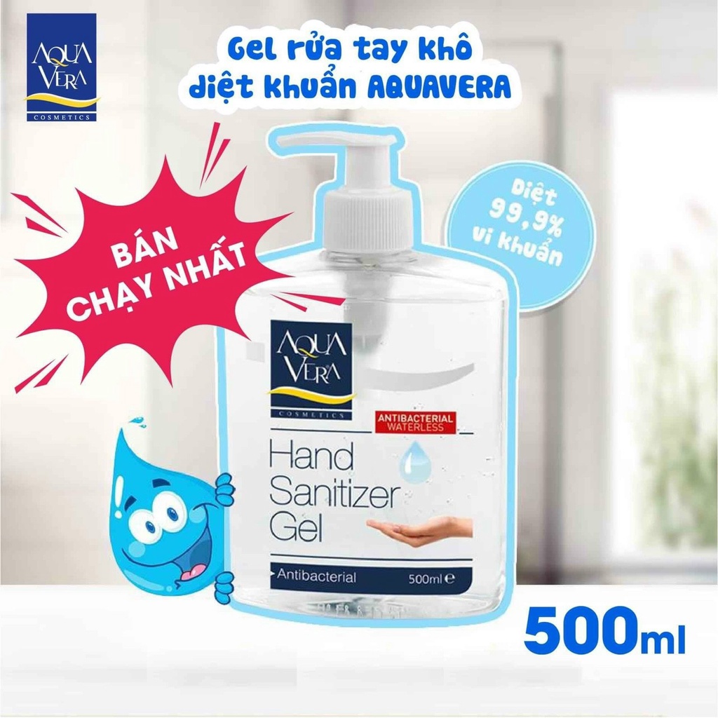 Gel rửa tay khô kháng khuẩn không dùng nước AquaVera 500ML